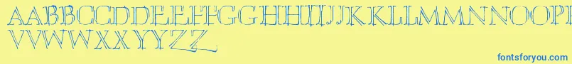 Umberette Font – Blue Fonts on Yellow Background