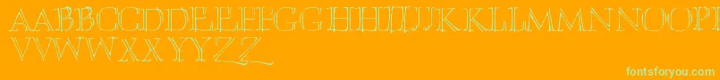 Umberette Font – Green Fonts on Orange Background