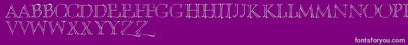 フォントUmberette – 紫の背景に緑のフォント