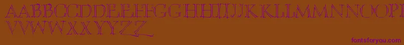 フォントUmberette – 紫色のフォント、茶色の背景