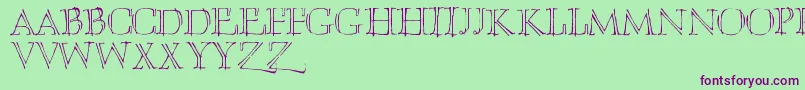 フォントUmberette – 緑の背景に紫のフォント