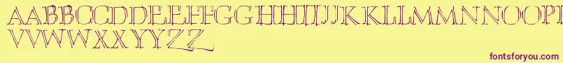 Шрифт Umberette – фиолетовые шрифты на жёлтом фоне