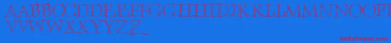 Umberette Font – Red Fonts on Blue Background