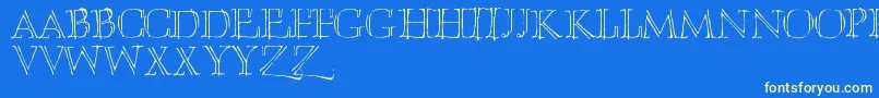 Umberette Font – Yellow Fonts on Blue Background