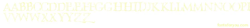 フォントUmberette – 白い背景に黄色の文字