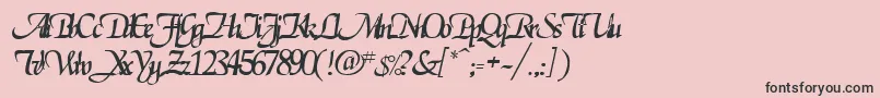 Fonte RoslagenRegular – fontes pretas em um fundo rosa