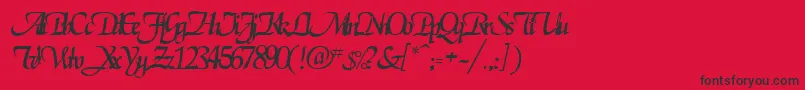 フォントRoslagenRegular – 赤い背景に黒い文字