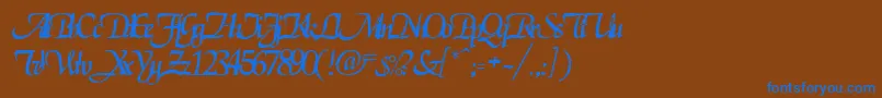 RoslagenRegular Font – Blue Fonts on Brown Background