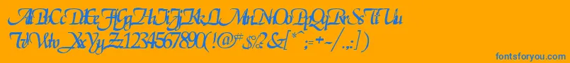 RoslagenRegular Font – Blue Fonts on Orange Background