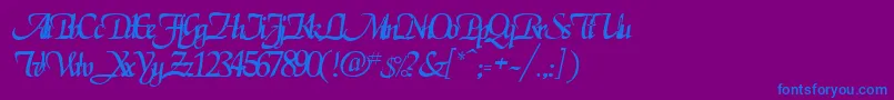 Шрифт RoslagenRegular – синие шрифты на фиолетовом фоне