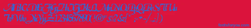 RoslagenRegular Font – Blue Fonts on Red Background