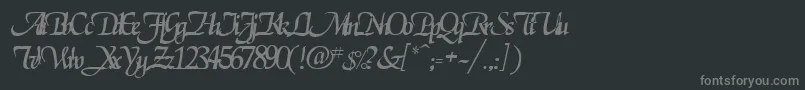 フォントRoslagenRegular – 黒い背景に灰色の文字