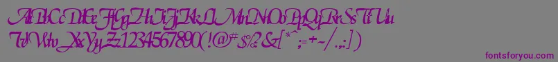 RoslagenRegular-fontti – violetit fontit harmaalla taustalla