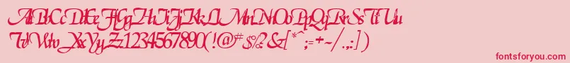 RoslagenRegular-Schriftart – Rote Schriften auf rosa Hintergrund