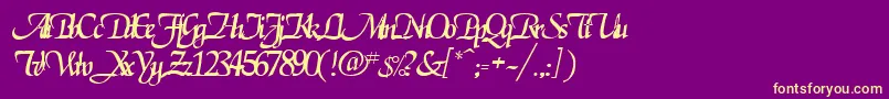 RoslagenRegular Font – Yellow Fonts on Purple Background