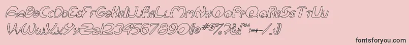 QurveHollowItalic Font – Black Fonts on Pink Background