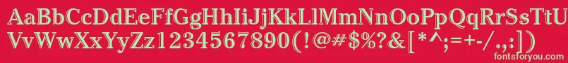 フォントCheltenhamstdHdtooledbold – 赤い背景に緑の文字