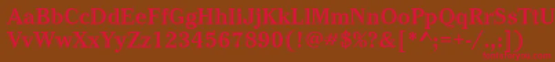フォントCheltenhamstdHdtooledbold – 赤い文字が茶色の背景にあります。