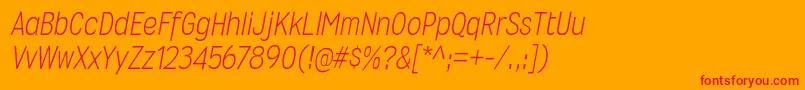 WyvernltItalic-Schriftart – Rote Schriften auf orangefarbenem Hintergrund
