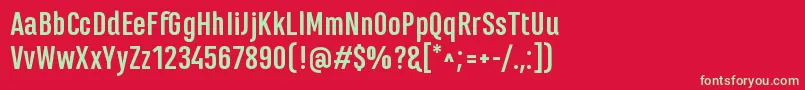 フォントMarianinaFyBold – 赤い背景に緑の文字