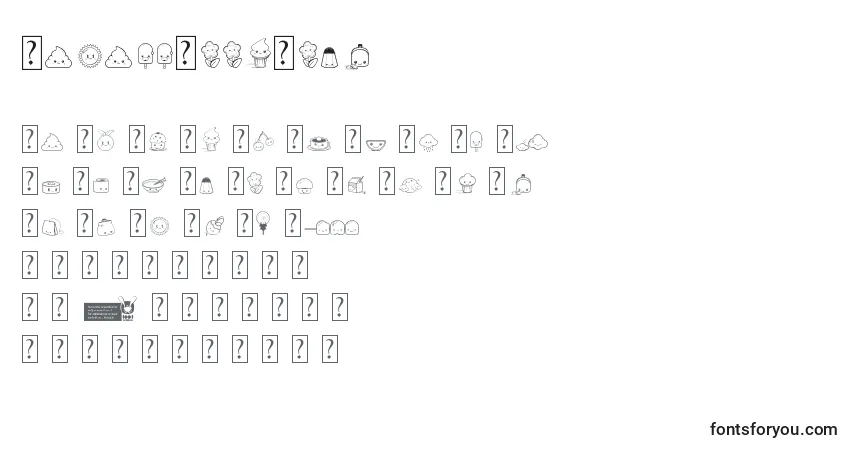 Czcionka KawaiiFoodFont – alfabet, cyfry, specjalne znaki