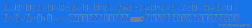 KawaiiFoodFont Font – Gray Fonts on Blue Background