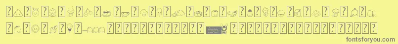 KawaiiFoodFont Font – Gray Fonts on Yellow Background