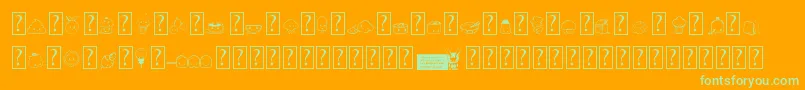 KawaiiFoodFont Font – Green Fonts on Orange Background