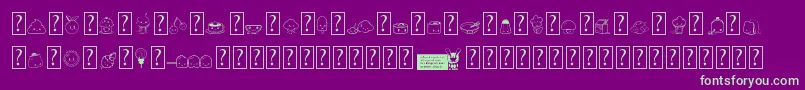 Fonte KawaiiFoodFont – fontes verdes em um fundo violeta