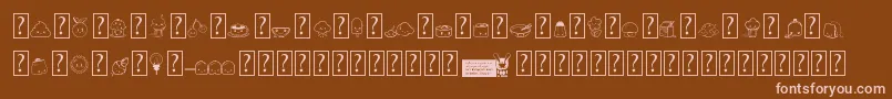 フォントKawaiiFoodFont – 茶色の背景にピンクのフォント