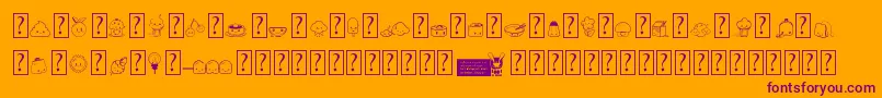 KawaiiFoodFont Font – Purple Fonts on Orange Background