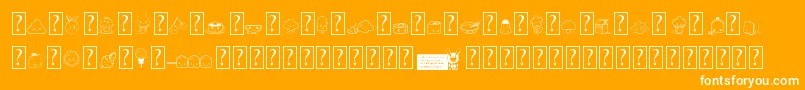 KawaiiFoodFont-Schriftart – Weiße Schriften auf orangefarbenem Hintergrund