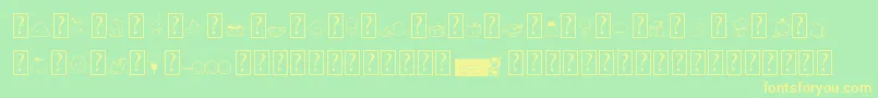 KawaiiFoodFont Font – Yellow Fonts on Green Background