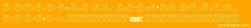 KawaiiFoodFont Font – Yellow Fonts on Orange Background