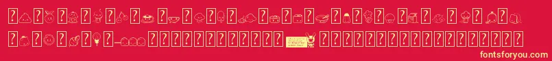 KawaiiFoodFont Font – Yellow Fonts on Red Background