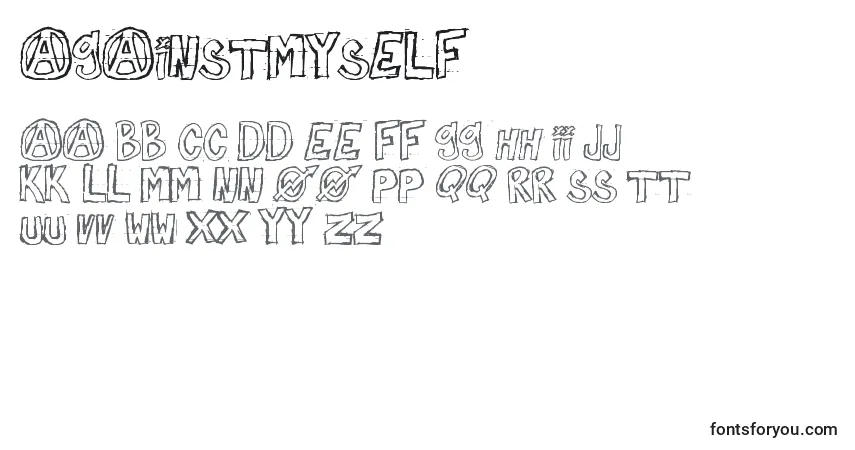 A fonte AgainstMyself – alfabeto, números, caracteres especiais