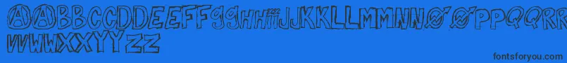 Шрифт AgainstMyself – чёрные шрифты на синем фоне