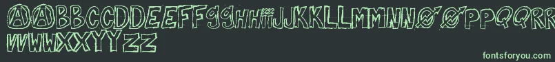 フォントAgainstMyself – 黒い背景に緑の文字