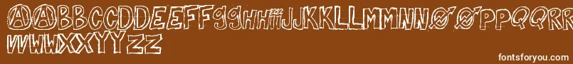 Шрифт AgainstMyself – белые шрифты на коричневом фоне