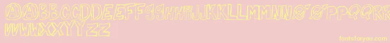 AgainstMyself Font – Yellow Fonts on Pink Background