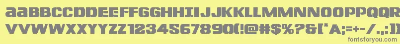 フォントLefthandluke – 黄色の背景に灰色の文字