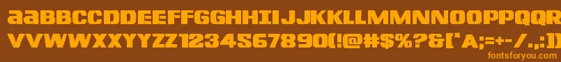 Шрифт Lefthandluke – оранжевые шрифты на коричневом фоне