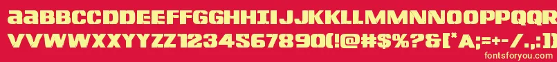 Lefthandluke Font – Yellow Fonts on Red Background