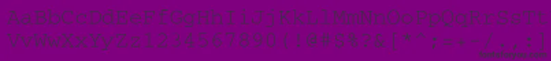フォントCourierRegular – 紫の背景に黒い文字