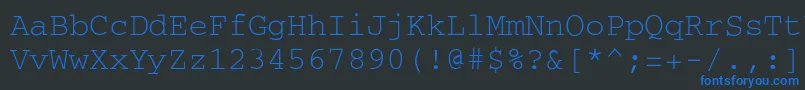 CourierRegular Font – Blue Fonts on Black Background