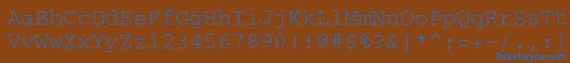 CourierRegular Font – Blue Fonts on Brown Background