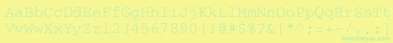 CourierRegular Font – Green Fonts on Yellow Background