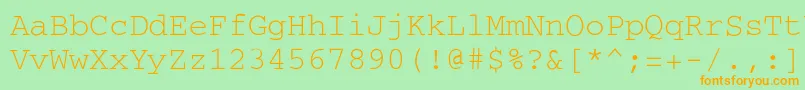 CourierRegular Font – Orange Fonts on Green Background