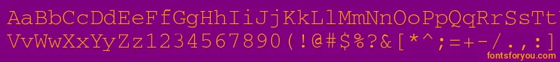 CourierRegular Font – Orange Fonts on Purple Background