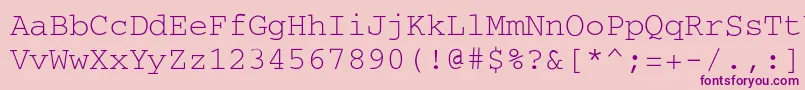 CourierRegular Font – Purple Fonts on Pink Background